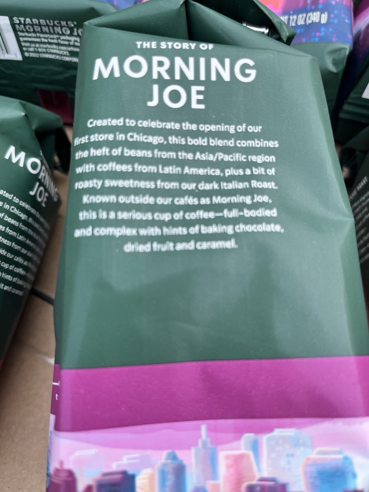 6 BAGS Starbucks Ground Coffee Dark Roast Morning Joe LOT 12oz (Total 72 oz)