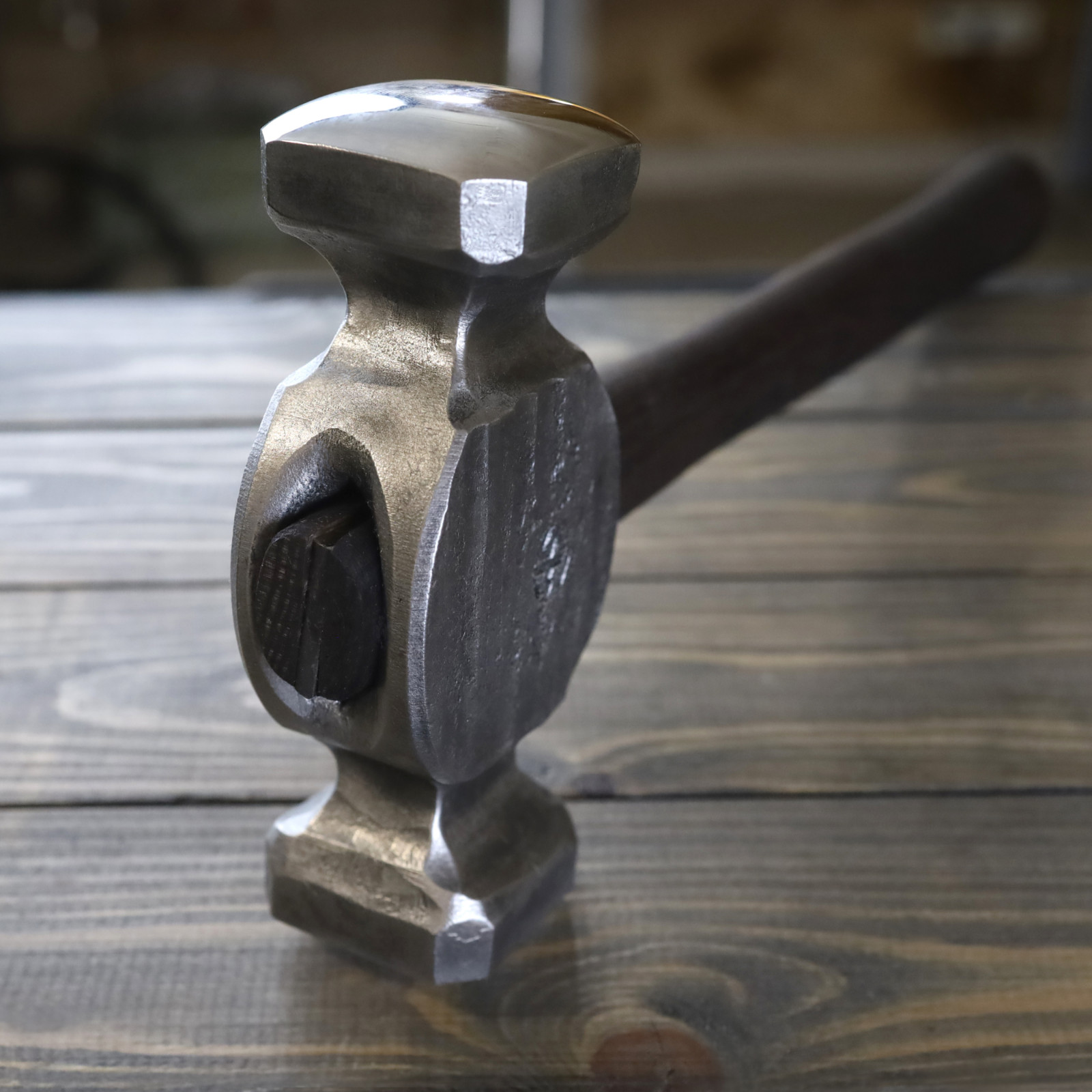 Blacksmith Rounding Hammer 2.5 lb Hand Forged C70W2 Steel Ash Handle Double Face