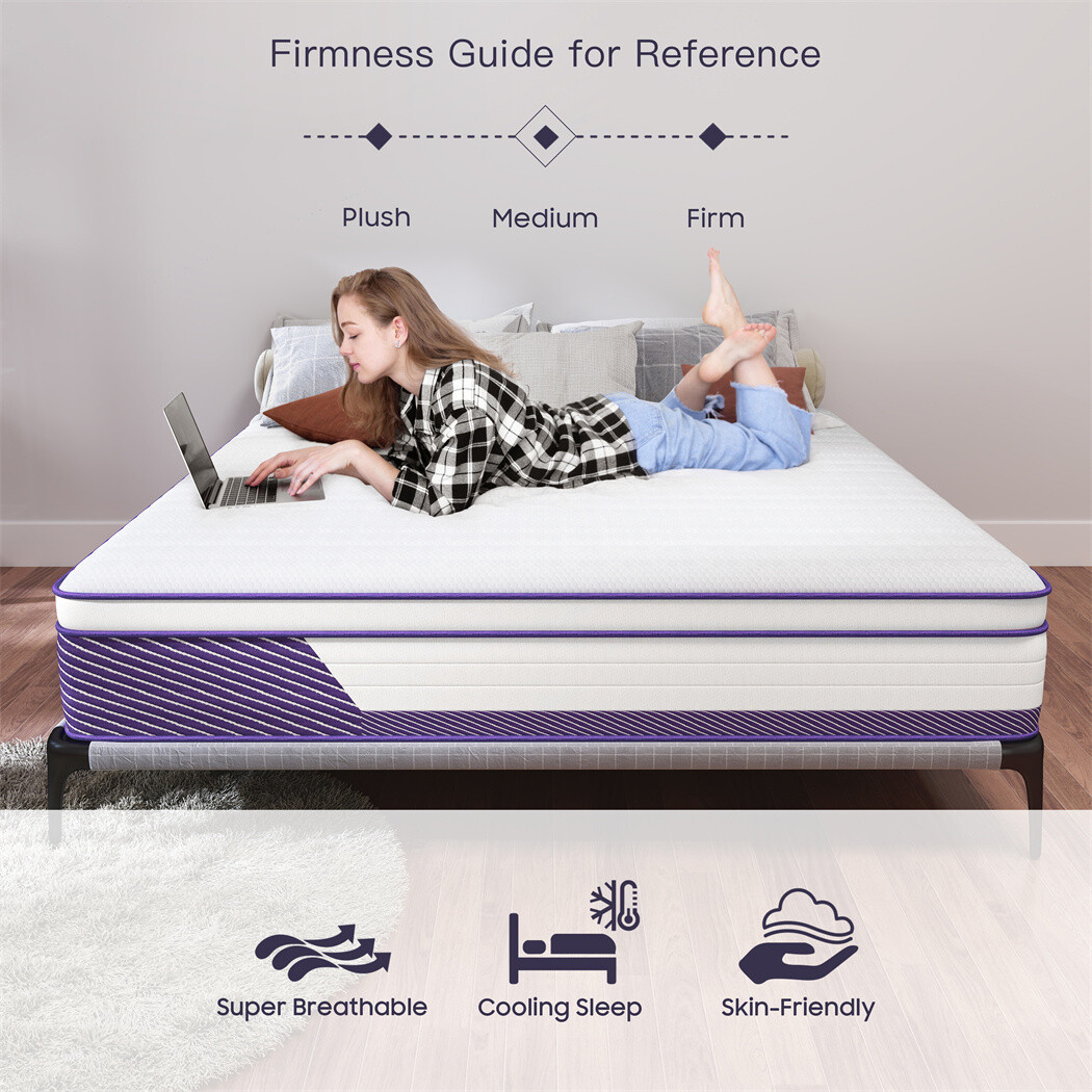 12"14" Gel Memory Foam Spring Hybrid Queen Mattress Twin Full King Size In A Box