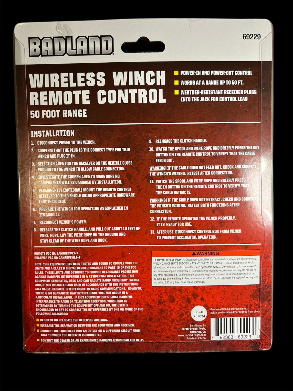 BADLAND WIRELESS WINCH REMOTE CONTROL ( NEW )