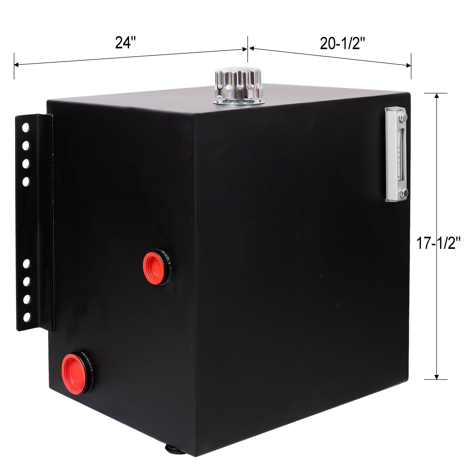 12 Gauge 25-Gallon Hydraulic Fluid Reservoir Tank w/ Inlet 2" FNPT&1-1/4"Outlet