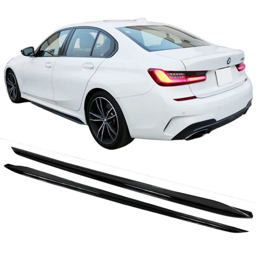 BMW 3 SERIES G20 SIDE SKIRT EXTENSIONS LIP BLADE M PERFORMANCE STYLE GLOSS BLACK