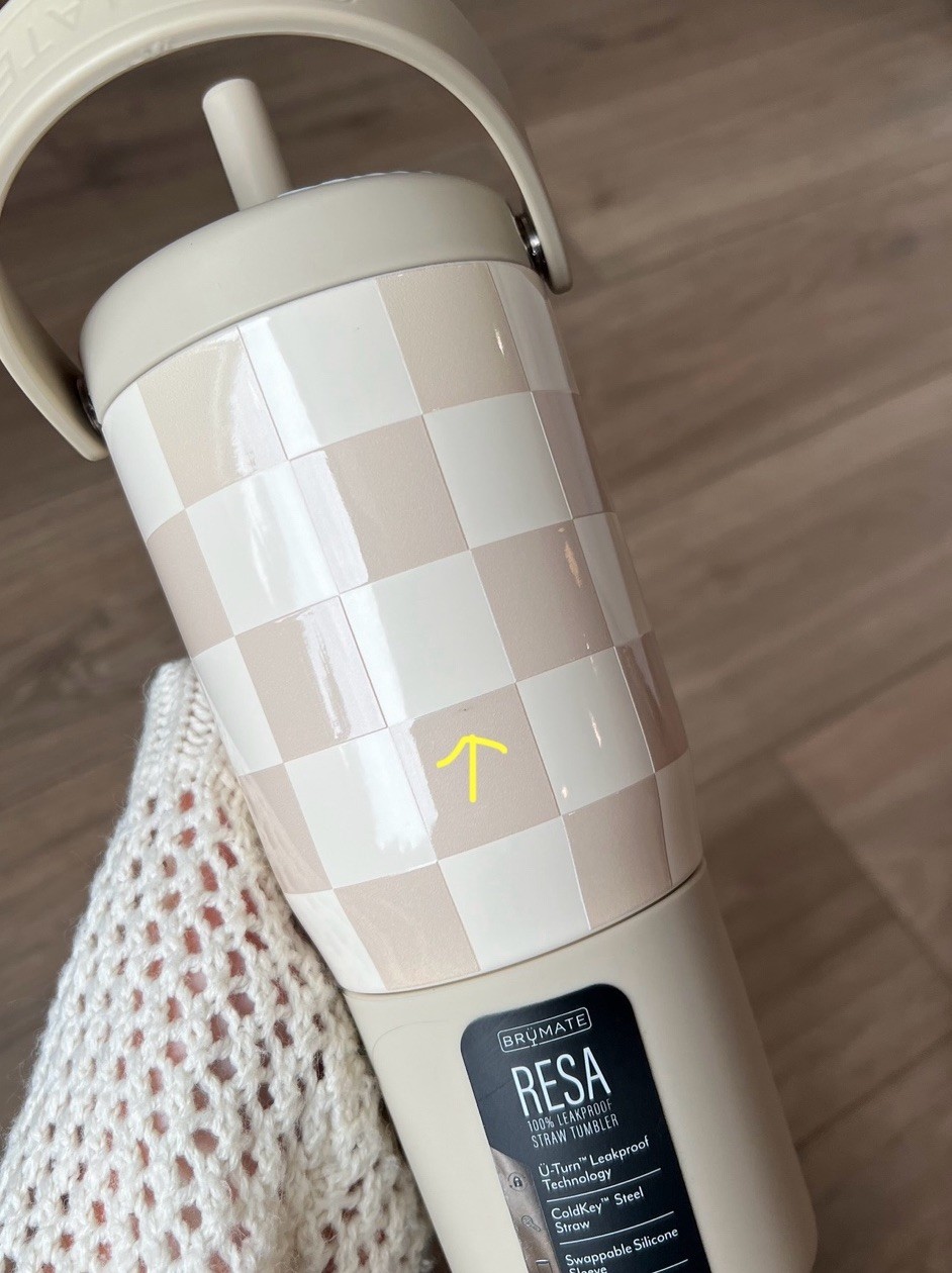 Brumate TAN CHECKERS 25 Oz Resa NWT