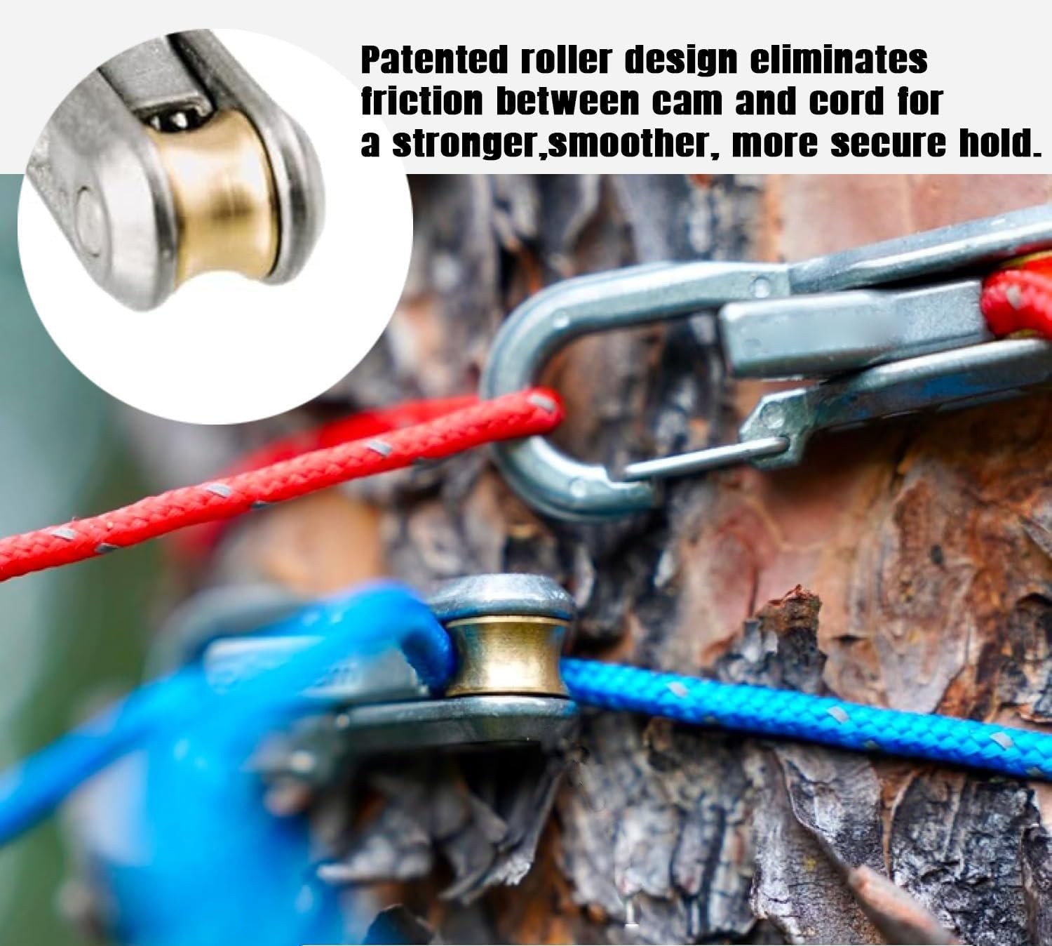 6 Hooks Rope with Roller Tensioner Lock Buckle Tie Down Rope Cargo Tightening US