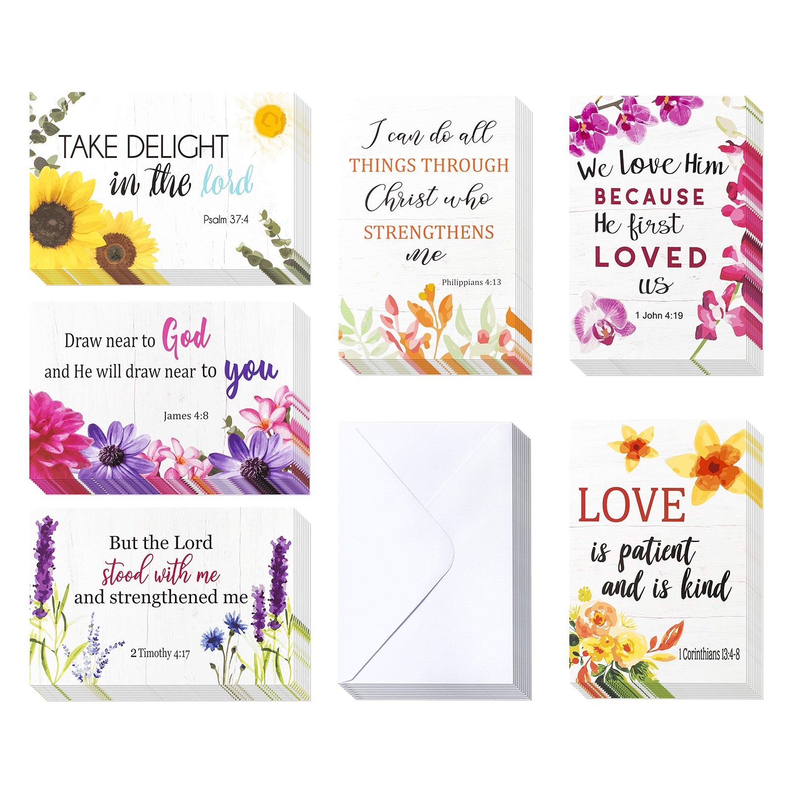 Bargain Paradise 24 Christian Greeting Cards - 4 x 6 inches, White