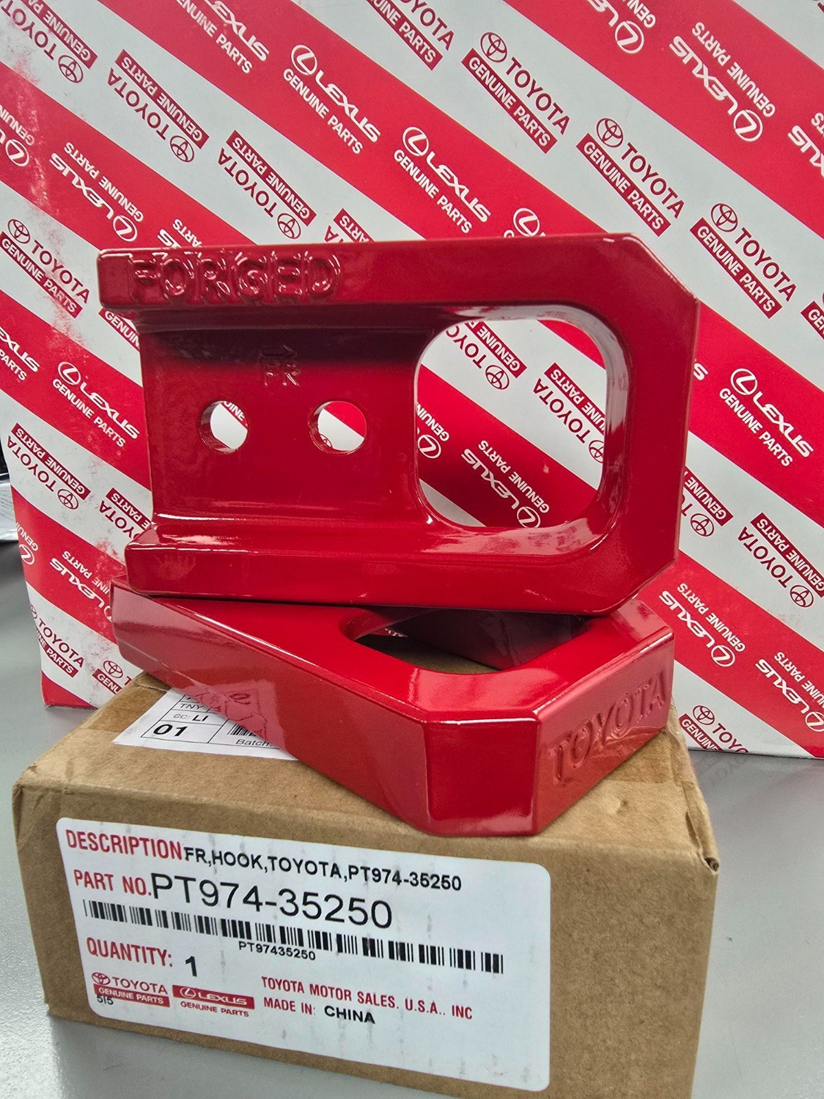 2024 Tacoma & 2025 4Runner Genuine Toyota OEM Red Front Tow Hooks PT974-35250