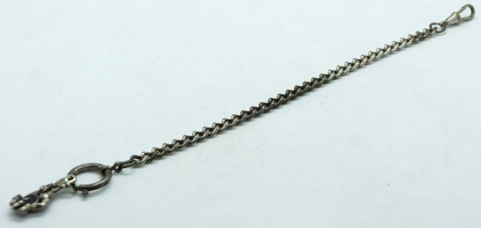 Vintage Pocket Watch Chain with Clasp Swivel and Pendant 25 cm