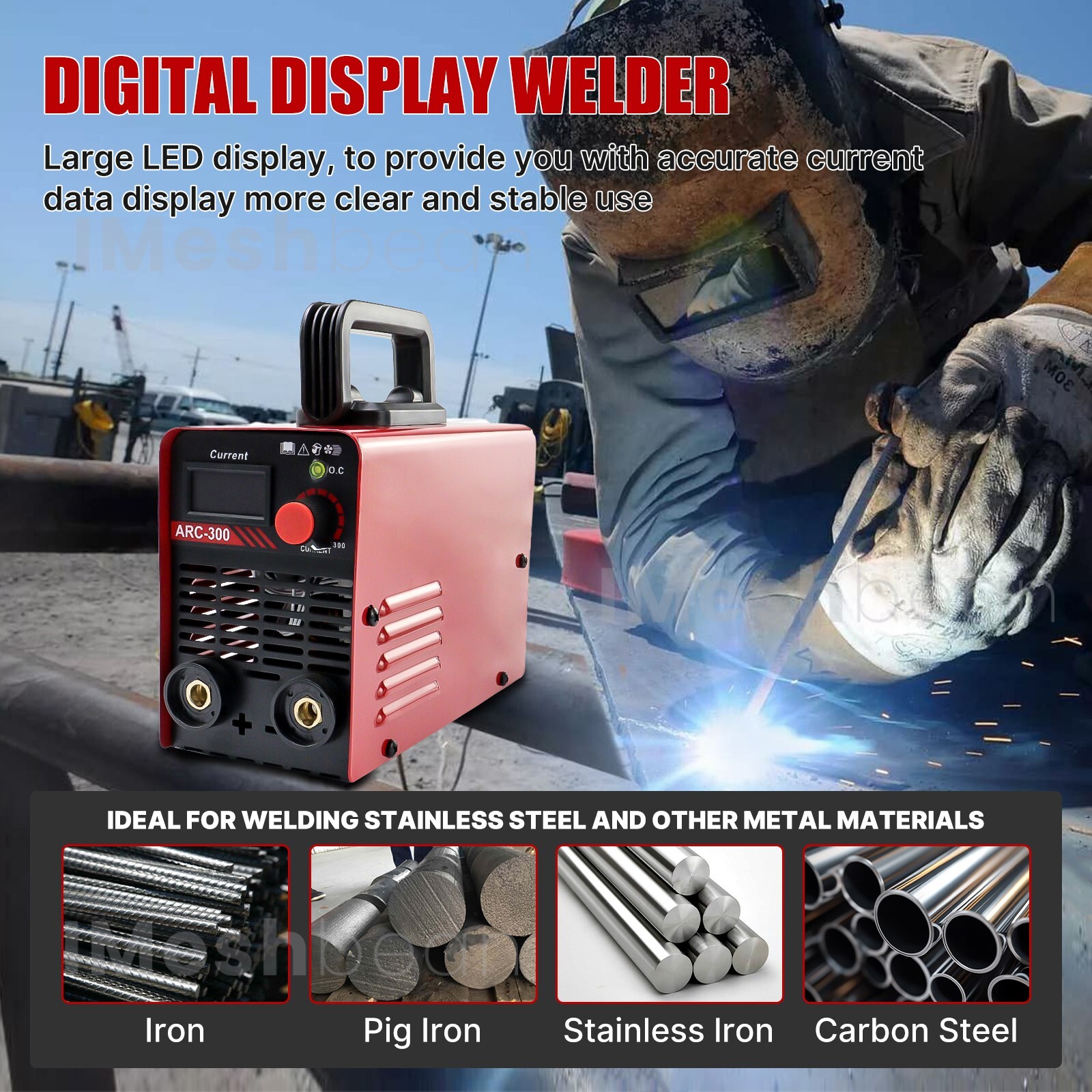 300AMP Mini IGBT ARC Welding Machine Inverter DC MMA Electric Welder Stick 110V