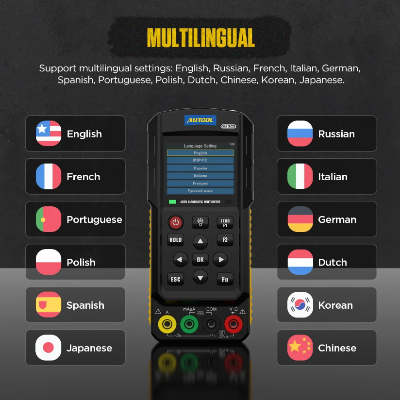 NewAUTOOLDM303Auto Diagnostic Multimeter Car Circuit Tester with KCAN/Oscillosco