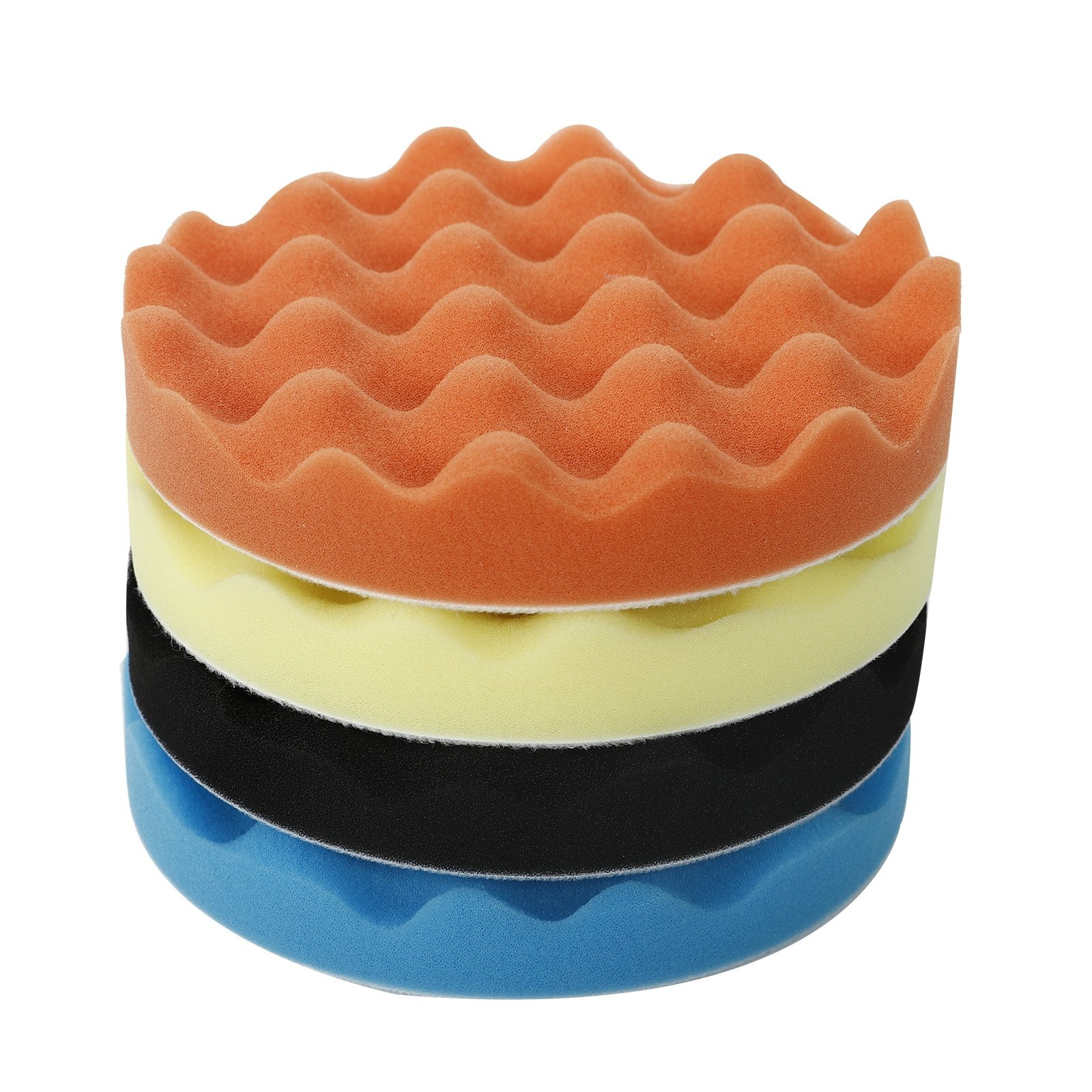 4pcs Polishing/Buffing Sponge Pads Car Polisher Foam Soft Wave Waffle Pad 7 inch