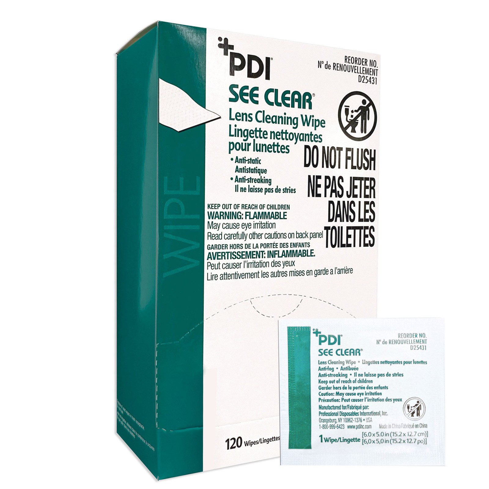 See Clear Lens Cleaning Wipe  120 Ct