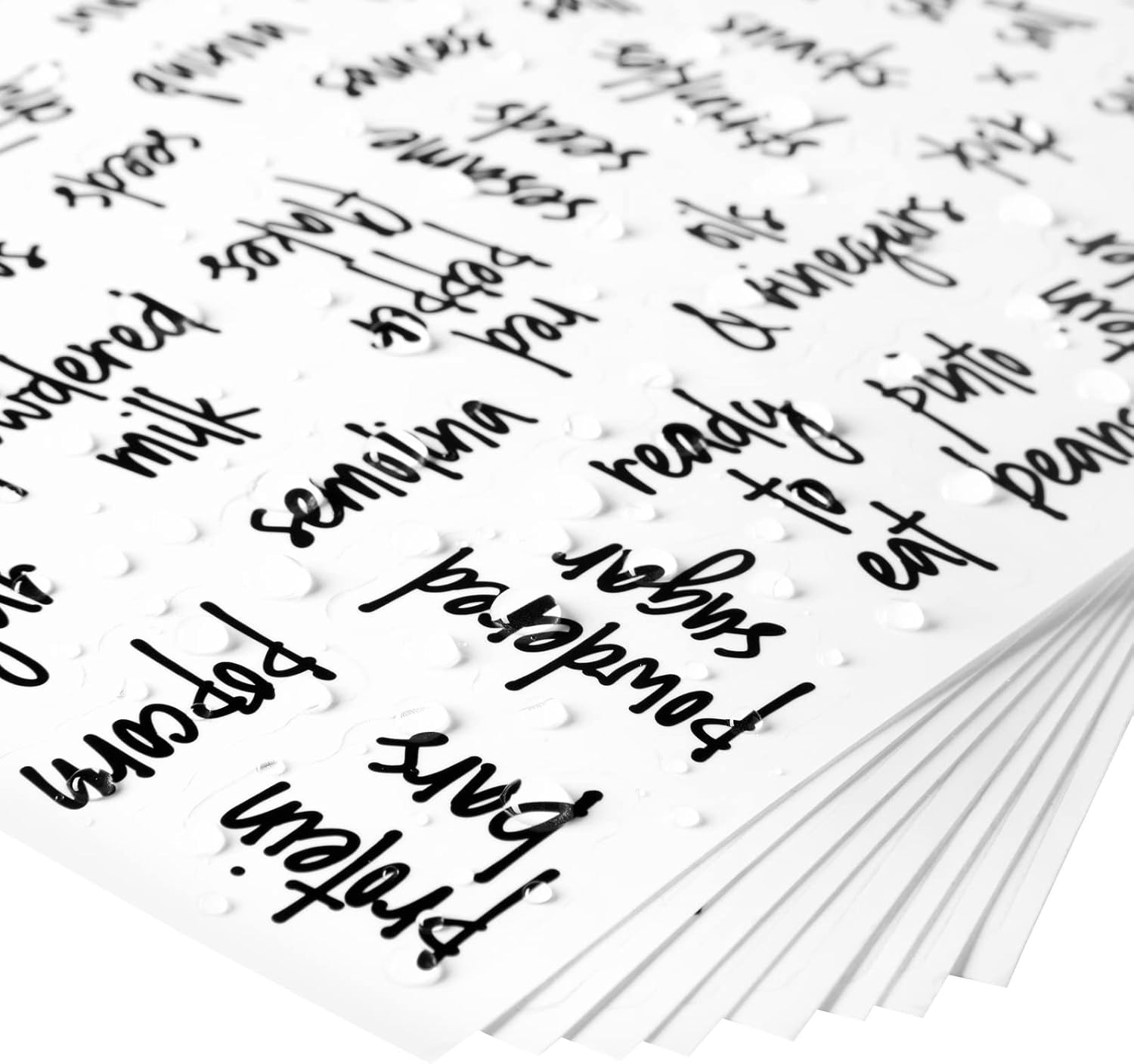 Pantry Labels for Containers - 375 PC Clear Vinyl Black Script - Peel & Stick Fo