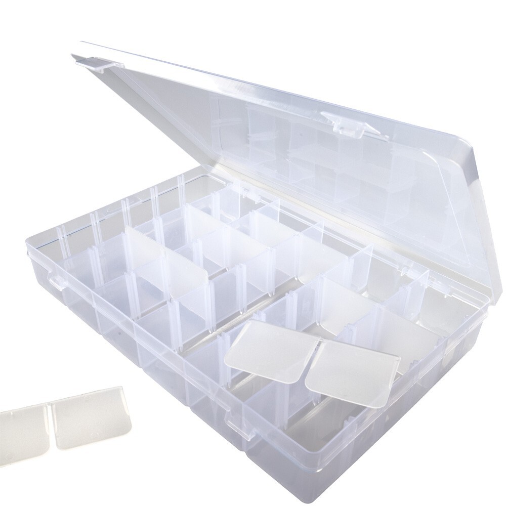 Craft County Embroidery Floss & Thread Organizer Box - Clear White Plastic
