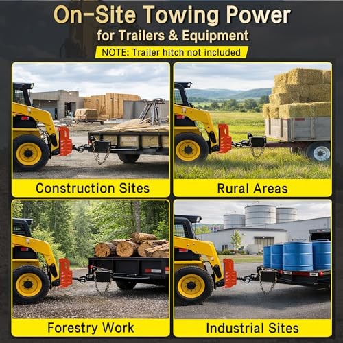 Skid Steer Hitch Attachment for Tractor & Skid Loader - Fits 2″ Receiver Tube