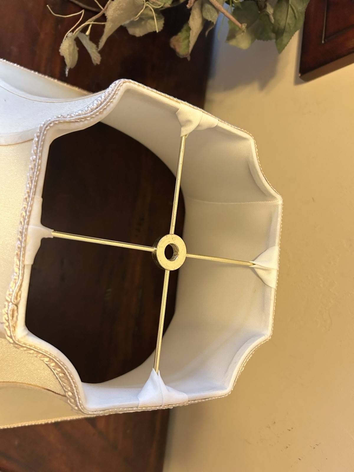 Octagonal Lined Corded Silk Fancy Bell Shape Lamp Shade~17.25" base~11.5" tall