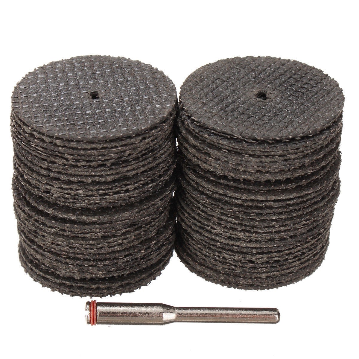 100pc Fiberglass Reinforced Cut Off Wheel Disc w/ 2 Mandrel 1/8" Fit Rotary Tool