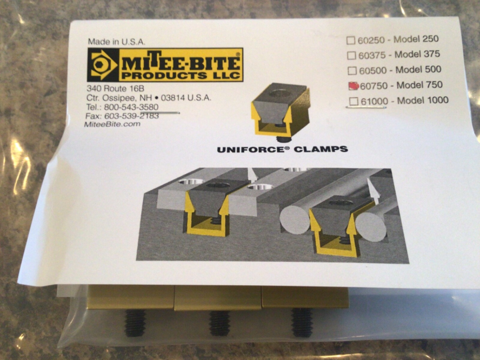 Mitee-Bite 60750 Uniforce Clamps 6-pack, 6 Total Clamps, 1/4-20 Thread