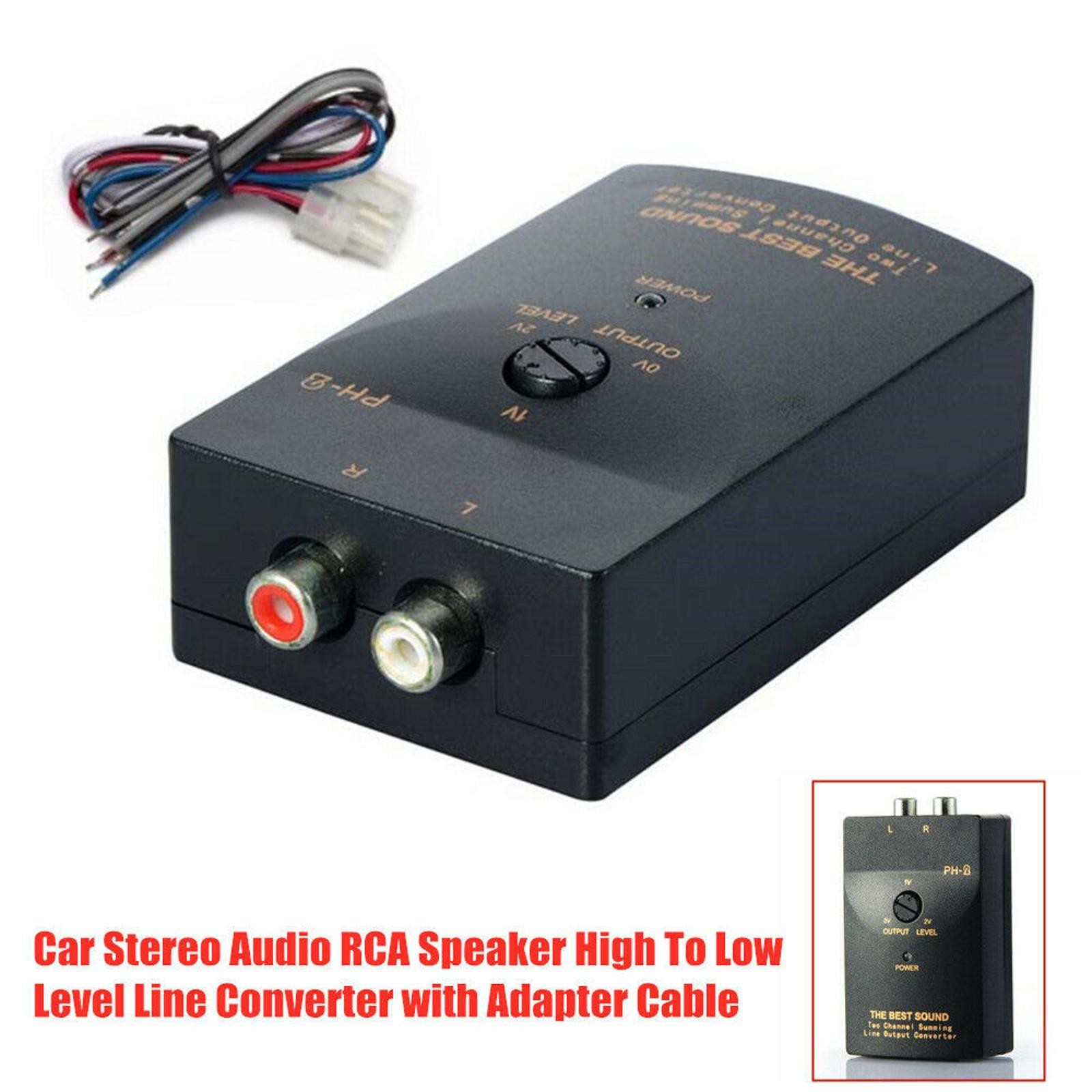 Car Stereo Audio RCA Speaker High To Low Level Line Output Converter Adapter