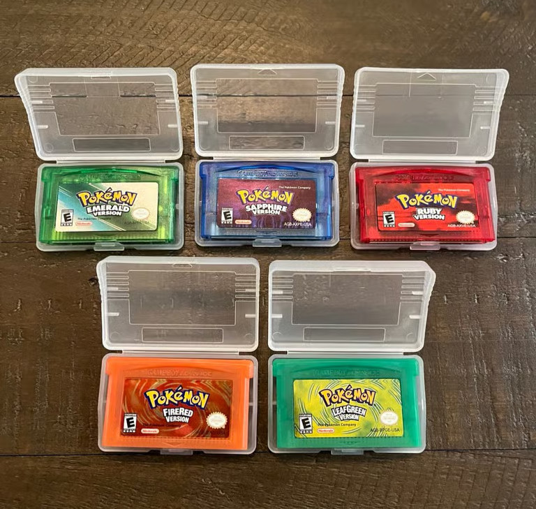 5 Pokemon Games: Emerald, Sapphire, Ruby, LeafGreen, and FireRed, For GBA