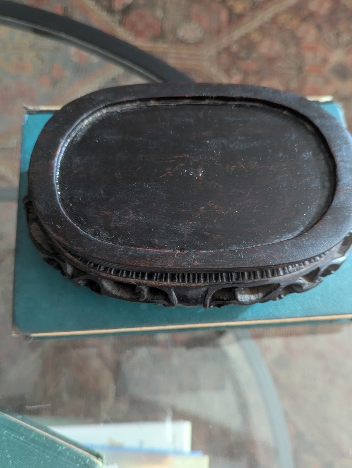 Vintage Chinese Carved Openwork Wood Display Stand Vase Base