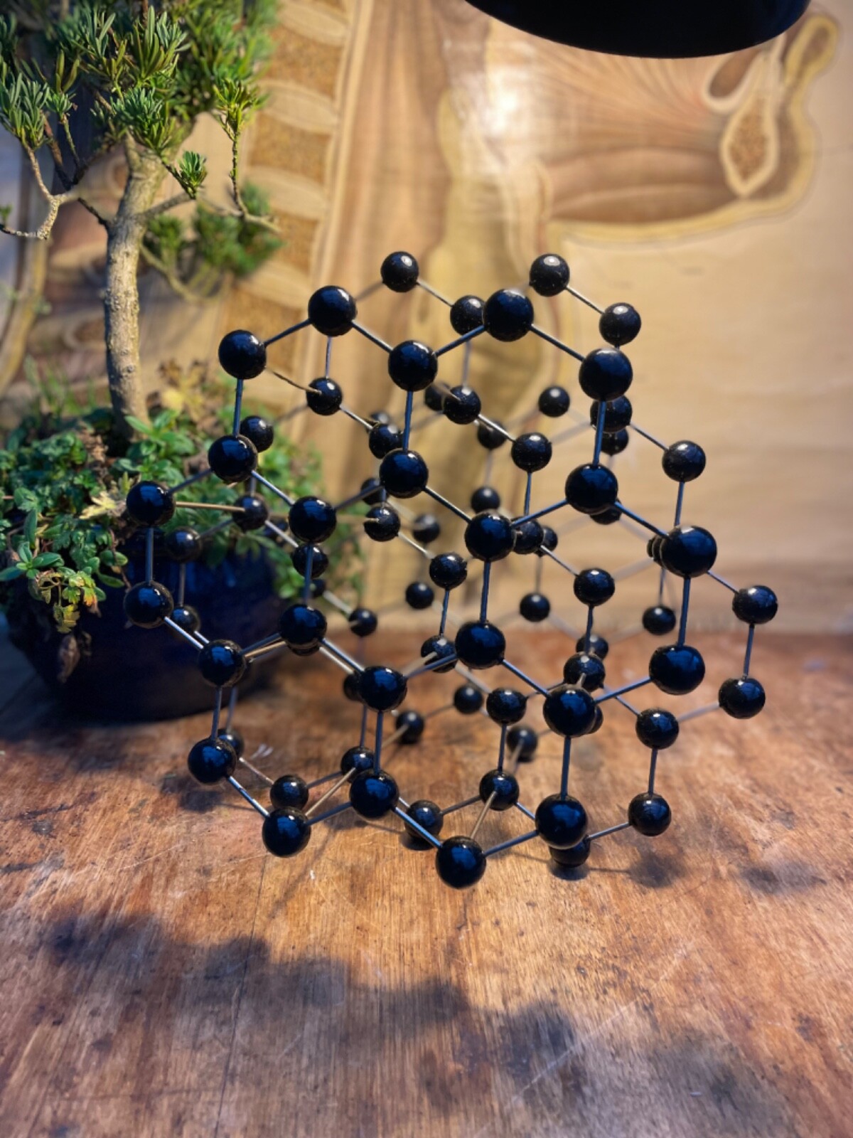 Vintage GRAPHITE educational atomic molecular model chemistry crystal structure