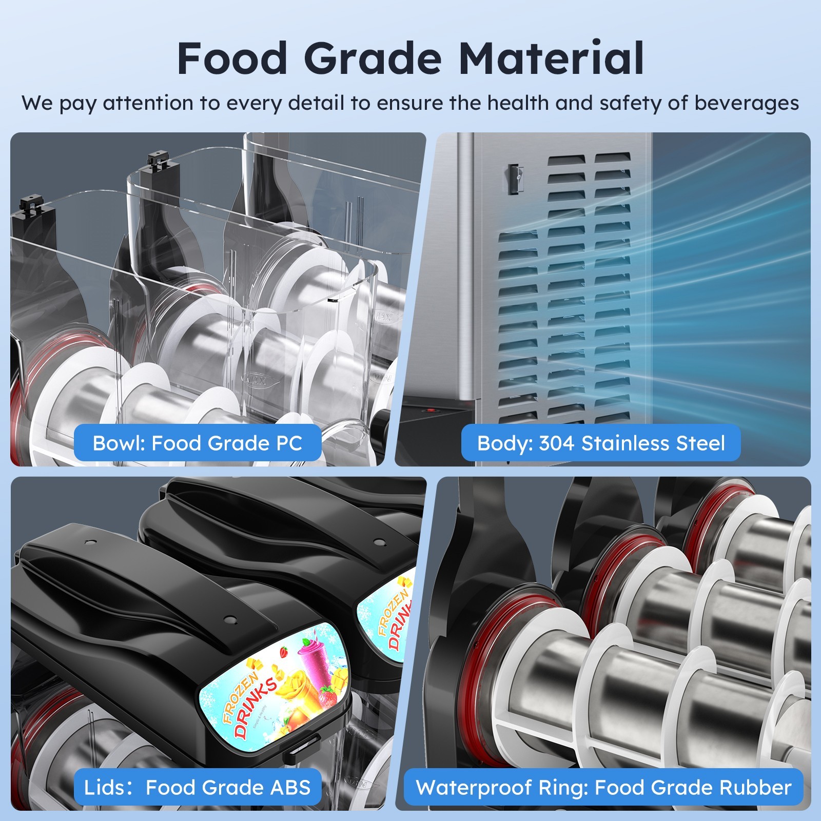 15L x 3 Tank Commercial Slushy Machine Margarita Smoothie Frozen Drink Maker