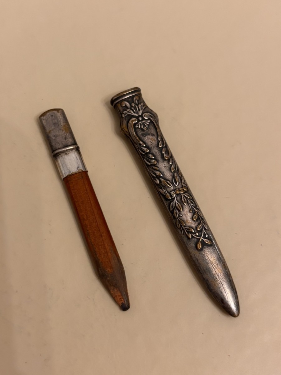 Ornate Metal Pencil Extender / Pencil Holder