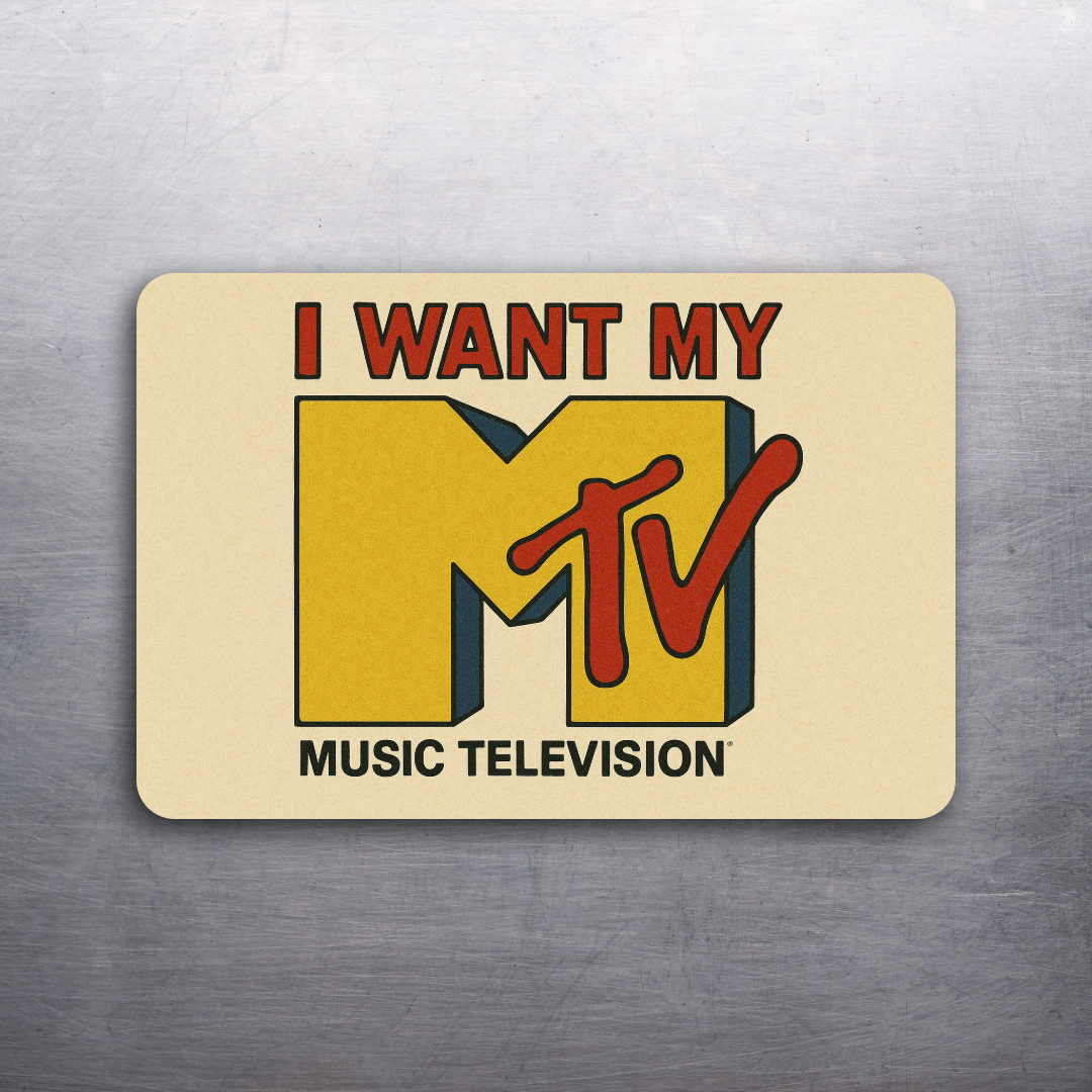 3x 2 Vintage 80's I want my MTV Music Art Fridge Refrigerator Magnet