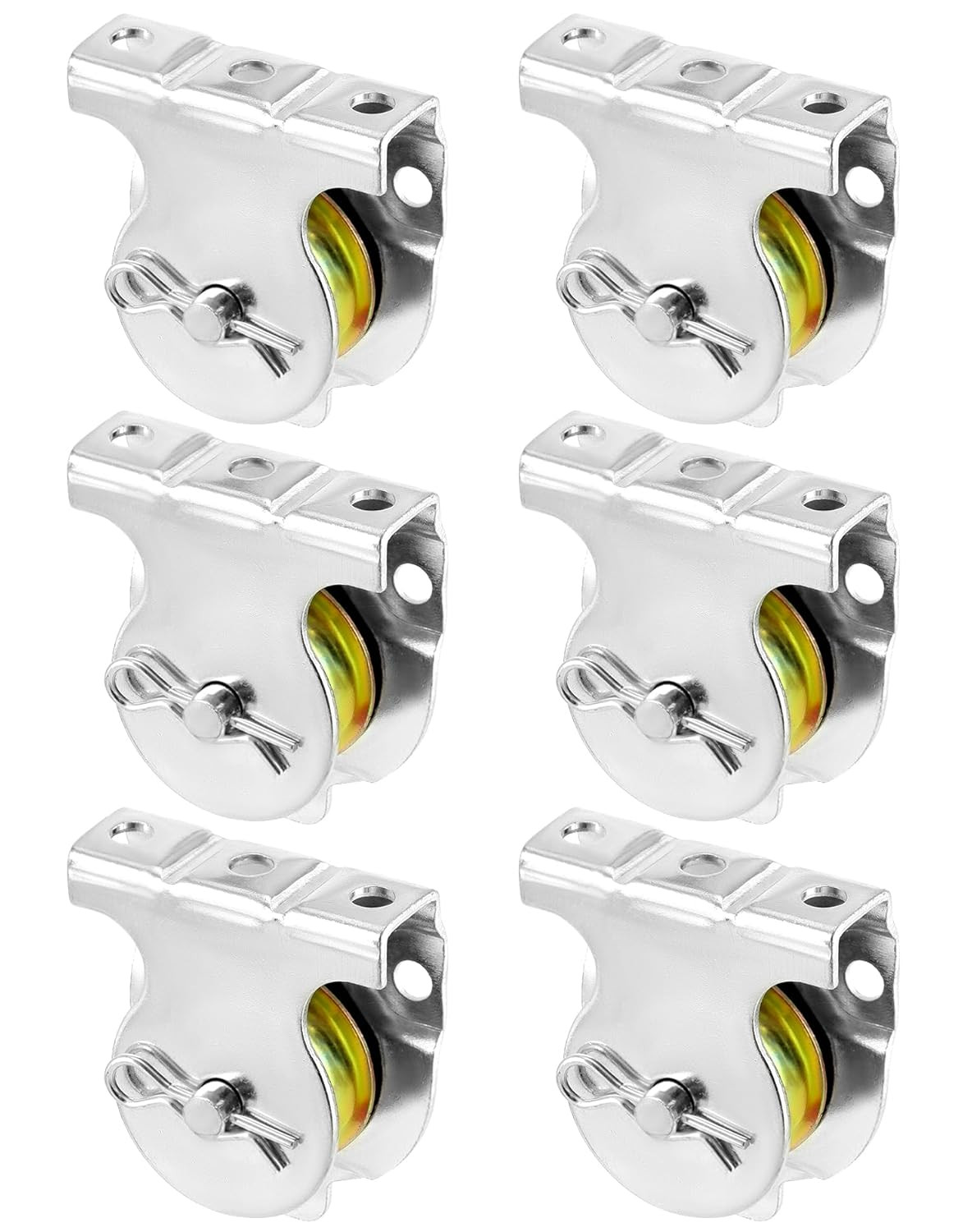 Wall Mount Pulleys, 6 Pcs 1-1/2" Ceiling Mount Single Pulley V-Groove Pulley Har