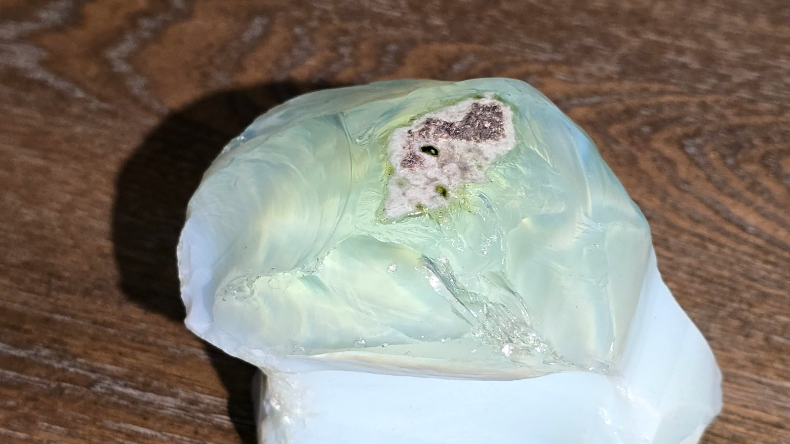 Aqua & Opalite Layered Slag Glass Rock Chunk 27oz 4 inches Landscape Aquarium