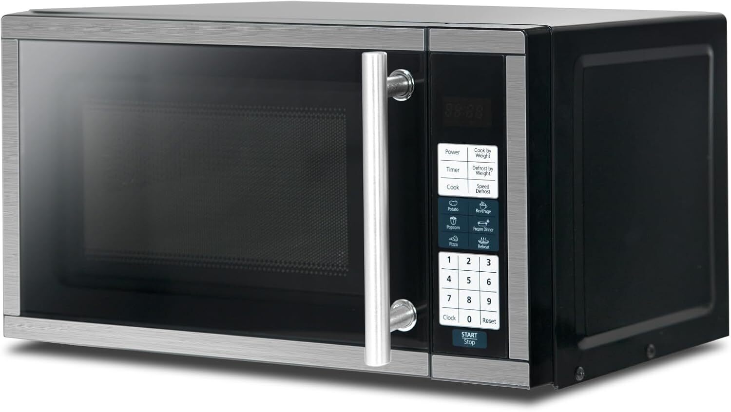 Countertop Microwave Oven 700W 10 Power Levels 6 Auto Menus Child Safety Lock