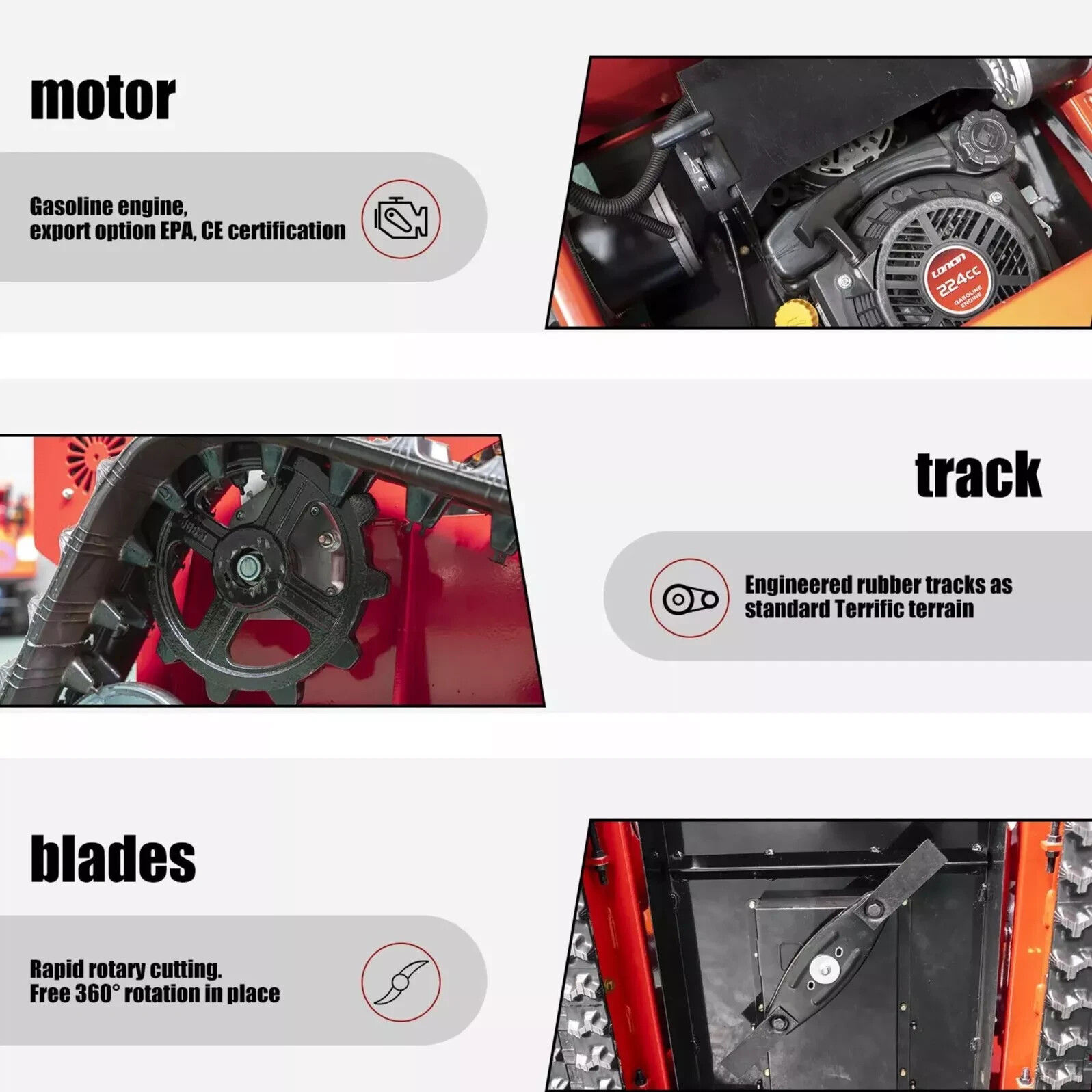 Robot lawn mower sale！Automatic remote control lawn mower Adjustable height 9HP