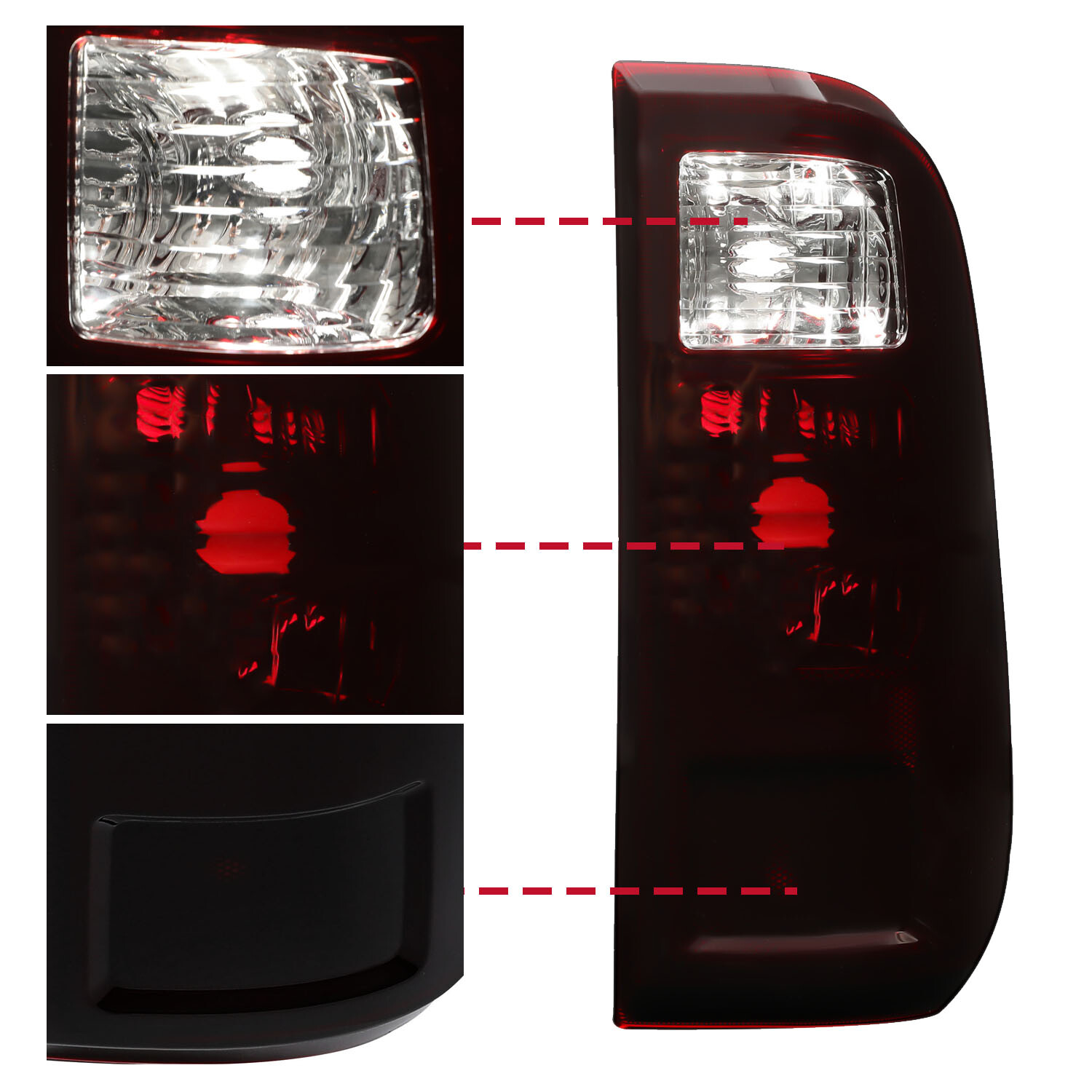 Red Smoke For Ford F250 F350 F450 F550 Super Duty 2008-2016 Tail Lights Pair
