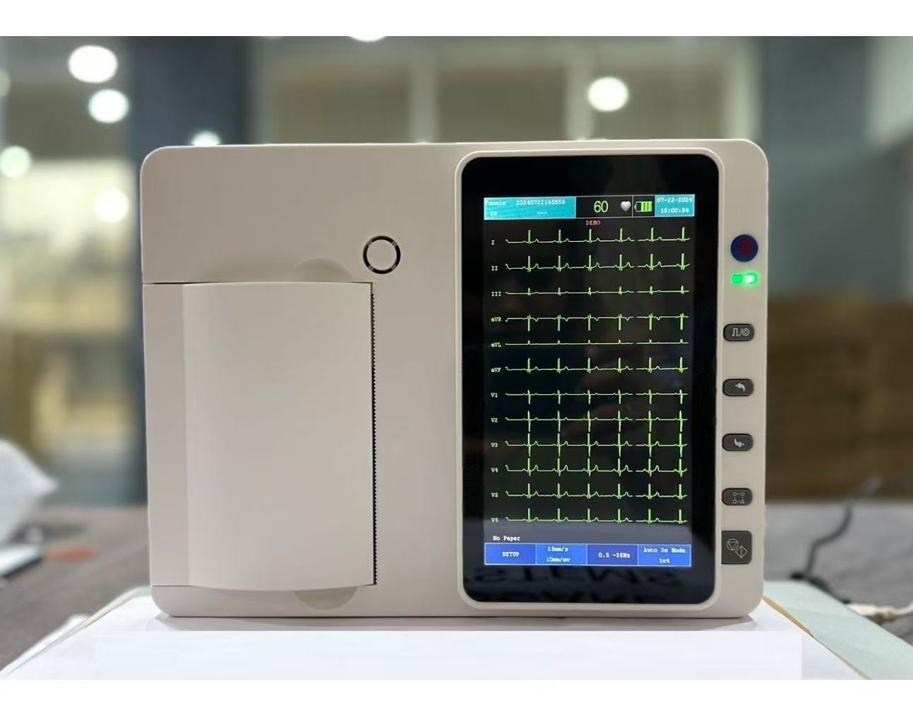 3 Channel 12 Lead 7 Inch Touch Screen ECG EKG Machine With PC software