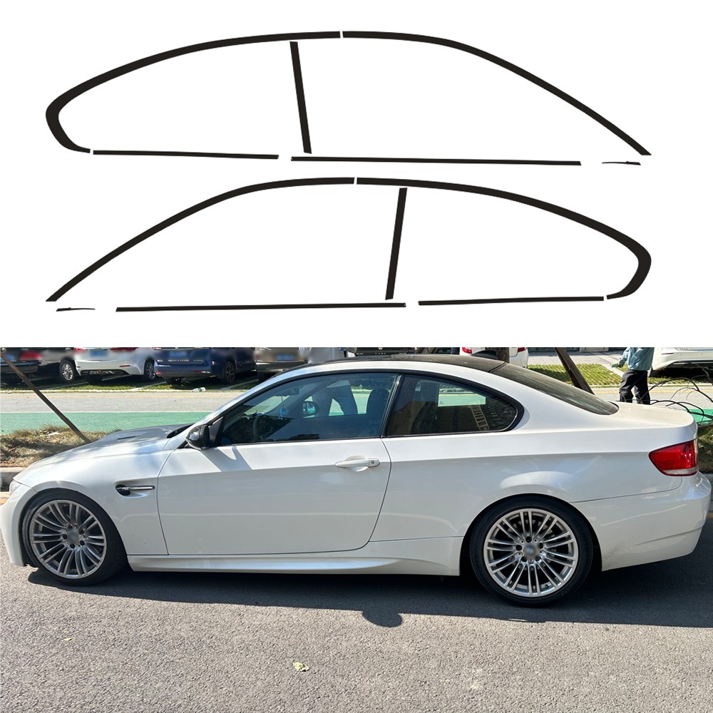 Glossy Black Chrome Delete Window Trims For BMW 3 Series E92 Coupe 2005-2012