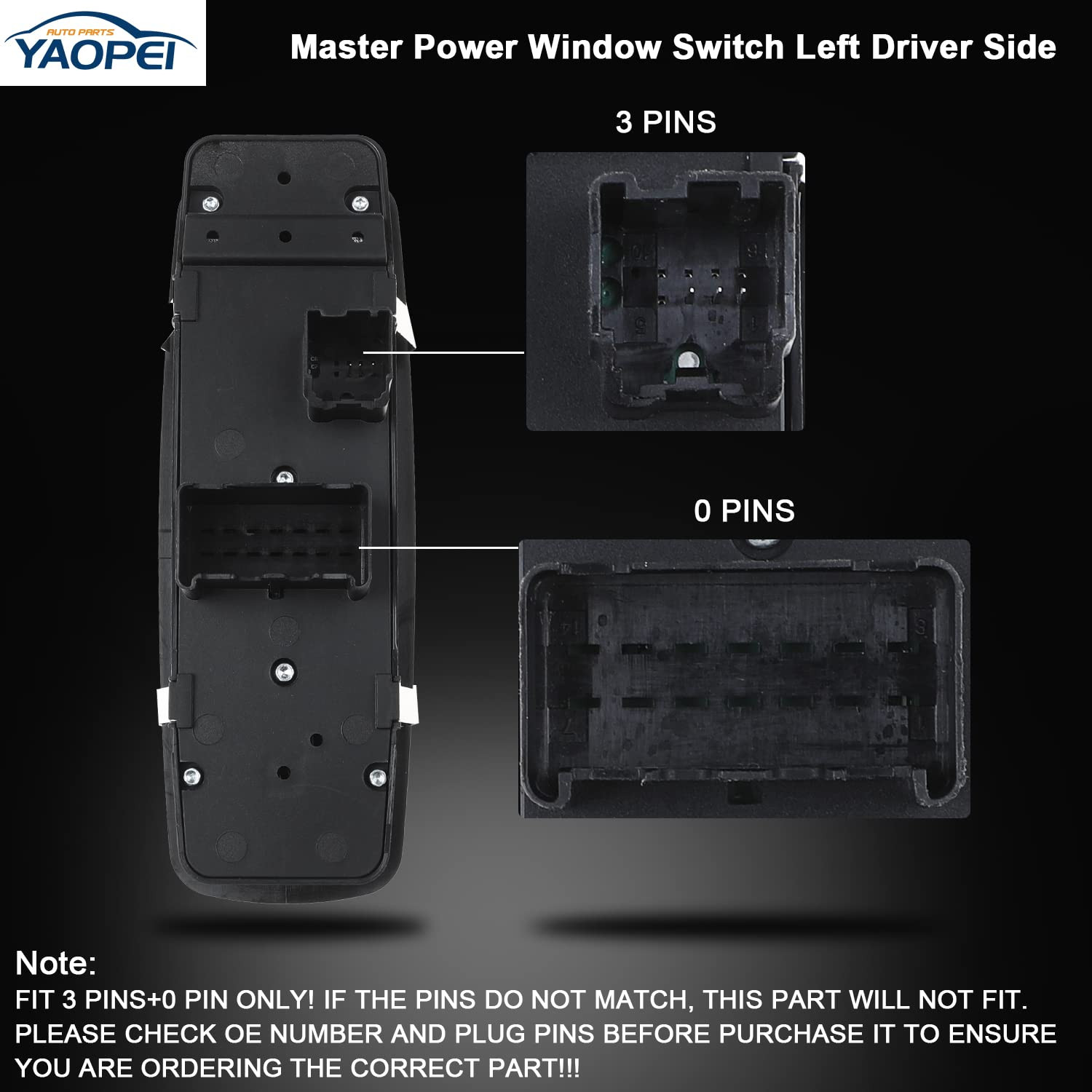 Master Power Window Switch Left Driver Side for Chrysler Town & Country 2012-201