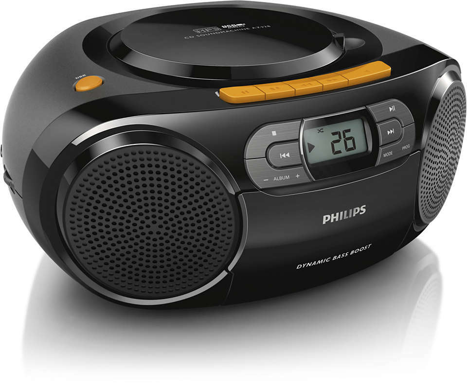 PHILIPS CD Player Cassette Player Stereo Portable Boombox USB FM Radio MP3 Tape