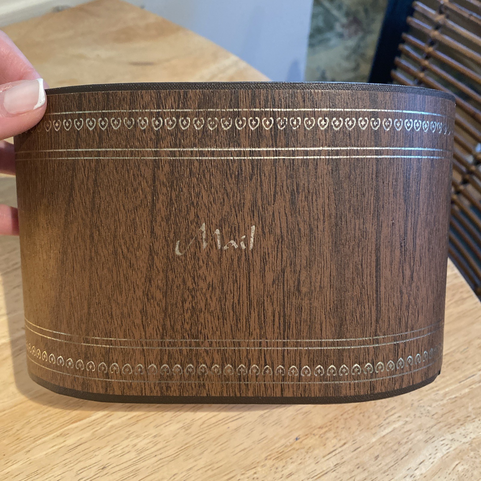 Mail Holder Desk Caddy Pens Supplies Oval Office Organizer Brown Vintage MCM