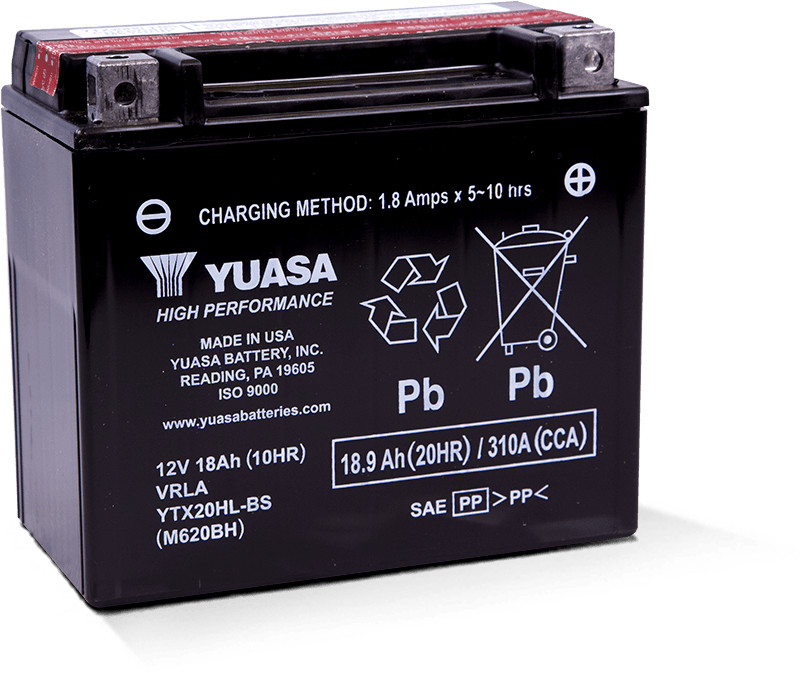 Yuasa YTX20HL-BS High Performance AGM Battery - YUAM620BH