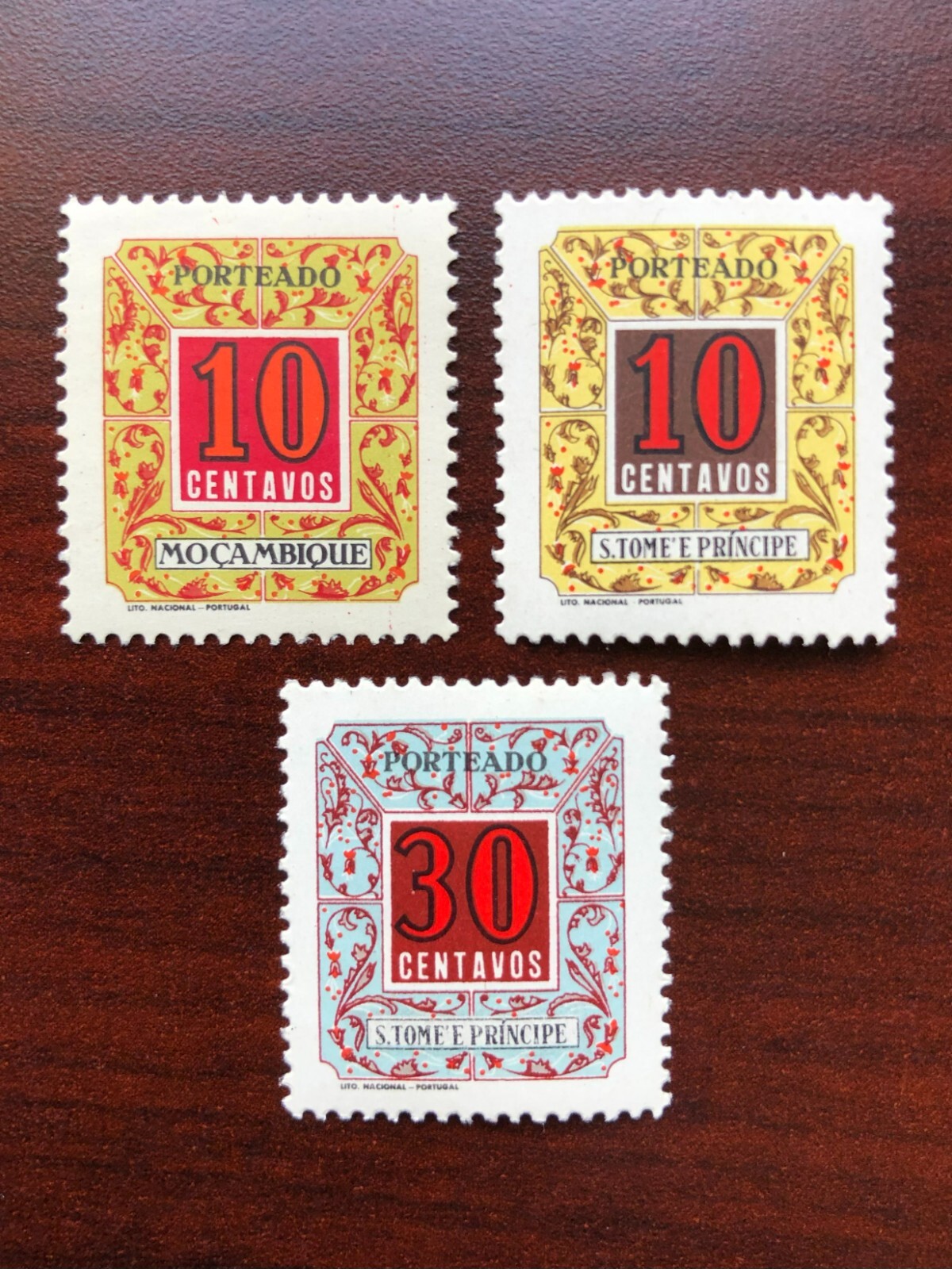 (3) Mozambique Postage Due Stamps Mint NH