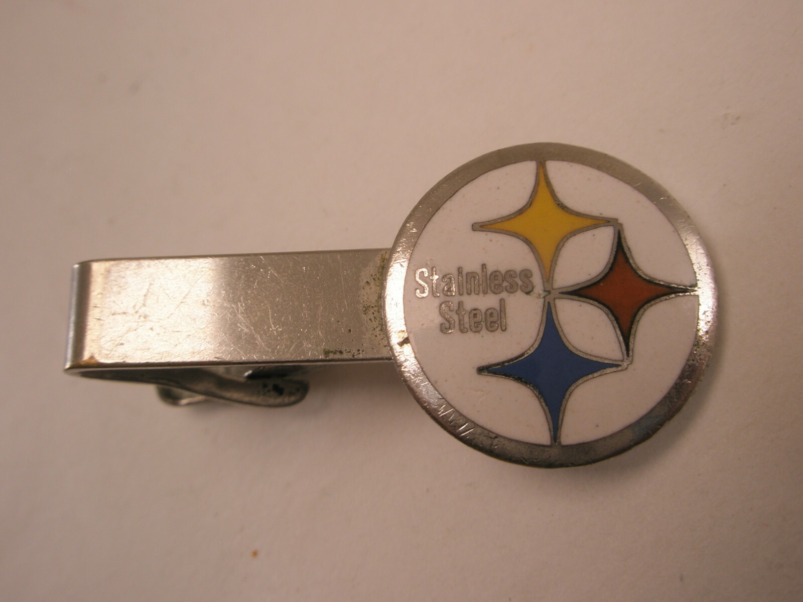 Steelers Pittsburgh Stainless Steel Logo Vintage Tie Bar Clip