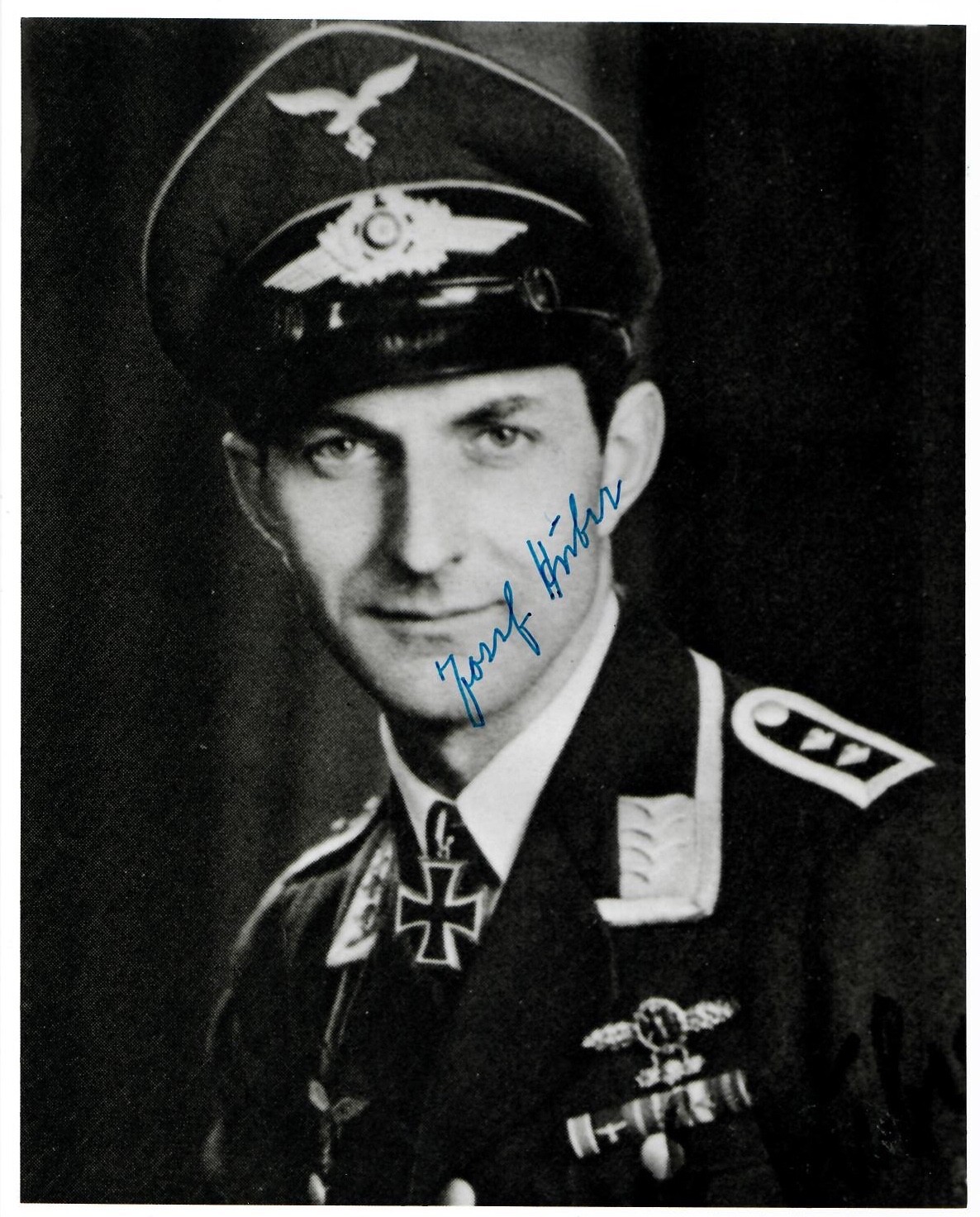 Josef Huber Signed 8x10 Photograph (d) WWII German Ace 46 V