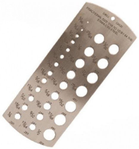 NEW FRACTIONAL SAE DRILL BIT HOLE SIZE GAUGE TOOL GAGE