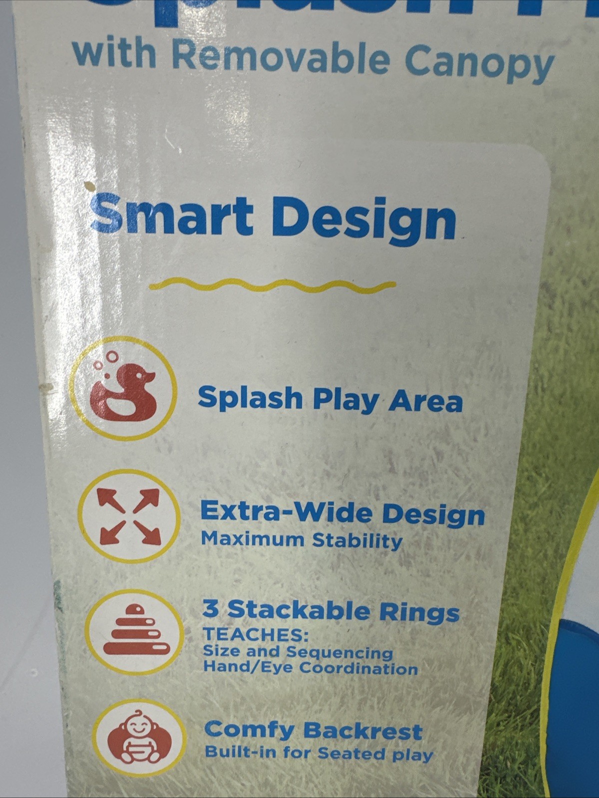 Stack N' Play Teal Inflatable Splash Mat with Removable Canopy 28" By SwimSchool