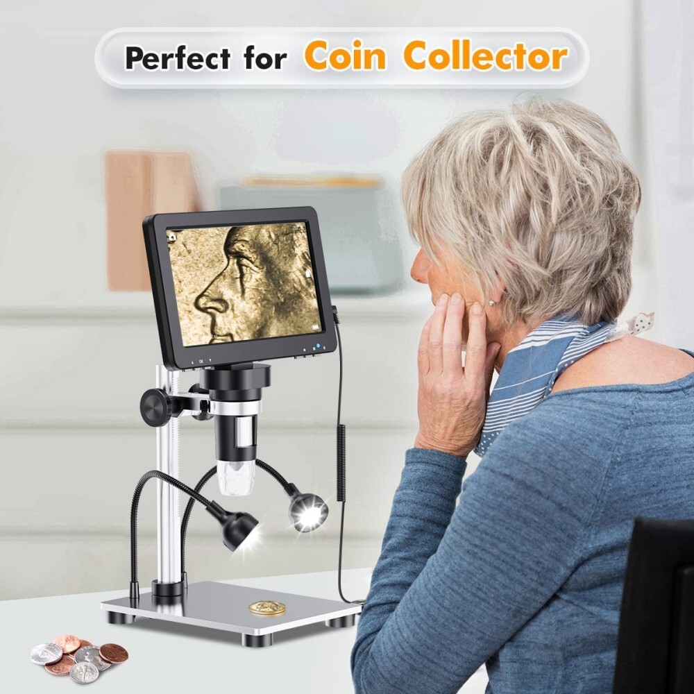 Elikliv 1200X Digital Microscope with Screen 7" LCD 12MP for Electronics Repair