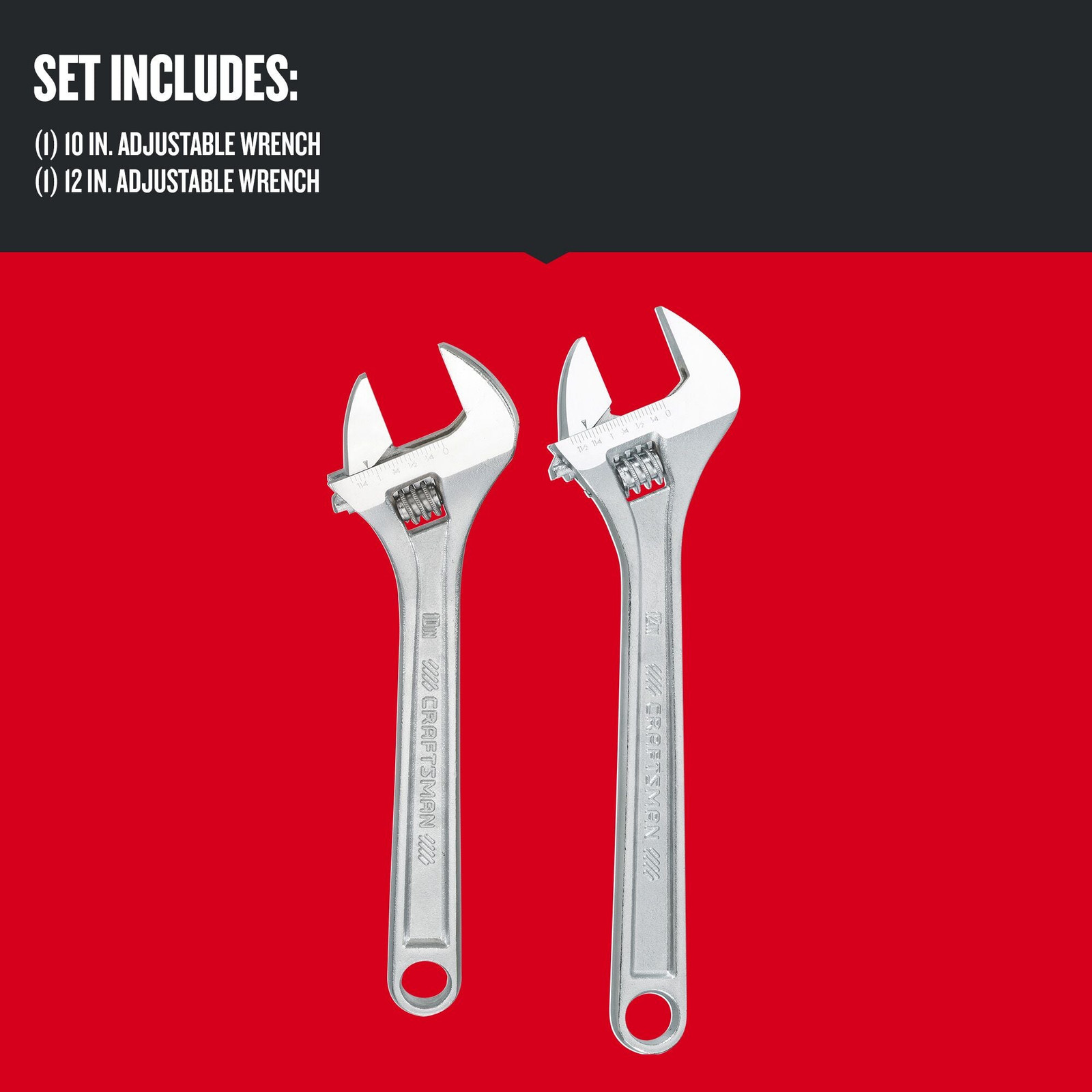 CRAFTSMAN Adjustable Wrench Set, 2-Piece - CMMT12002