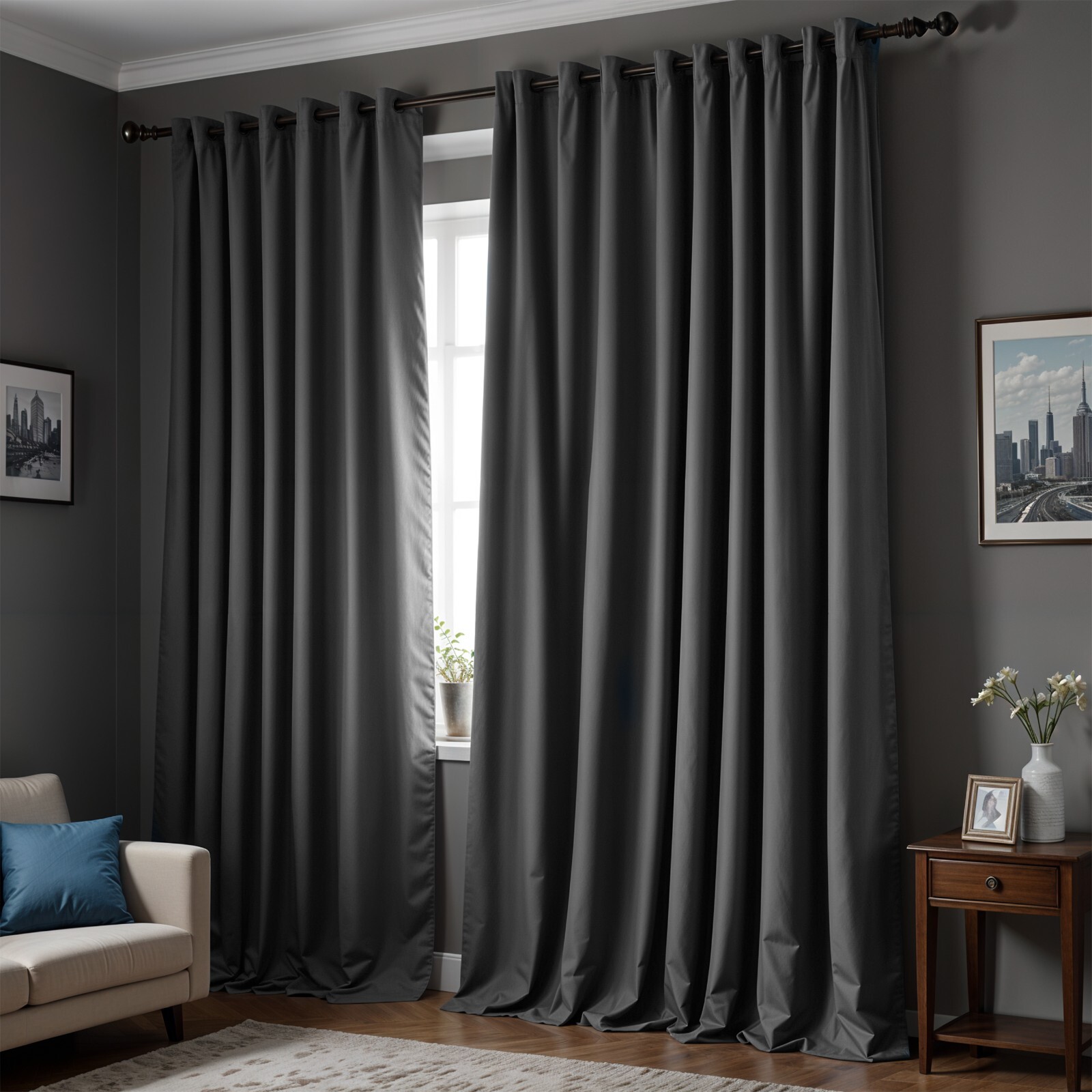 Blackout Curtain Room Darkening Window Curtains Insulated Thermal Grommet Panels