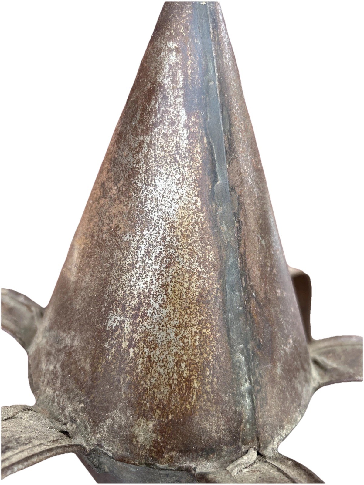 ANTIQUE HAND FORGED EARLY AMERICAN COLONIAL STYLE 6 ARM TIN CHANDELIER