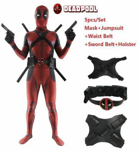 Deadpool Cosplay Costume Jumpsuit Bodysuit Halloween Suit