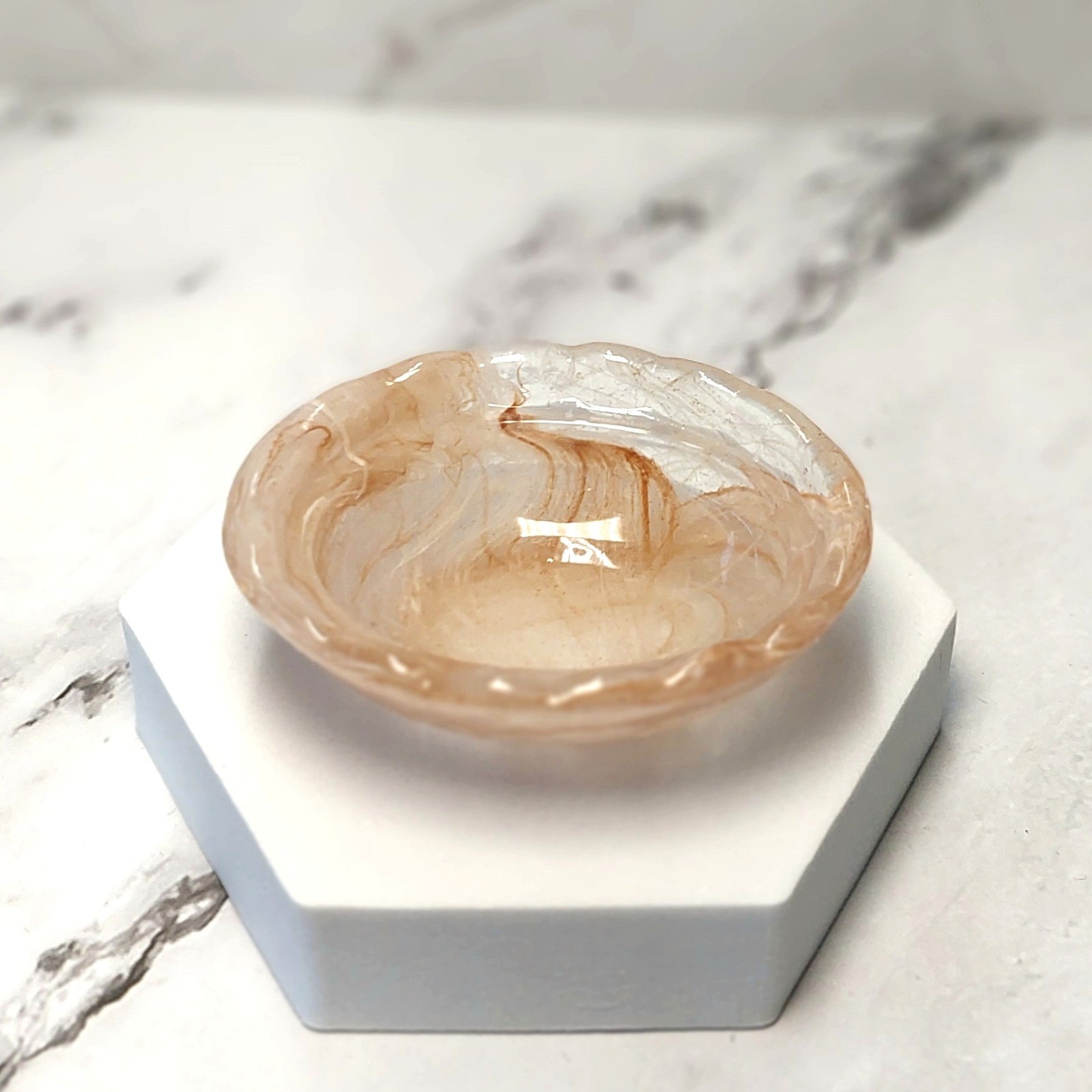 Chocolate Swirl Hen on Nest Chicken Salt Dish, Depression Style Glass, VTG Style